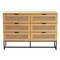 Baxton Studio Sawyer MidCentury Oak Brown Finished Wood and Black Metal  Storage Cabinet with Natural Rattan 223-12921-ZORO - alternate 10
